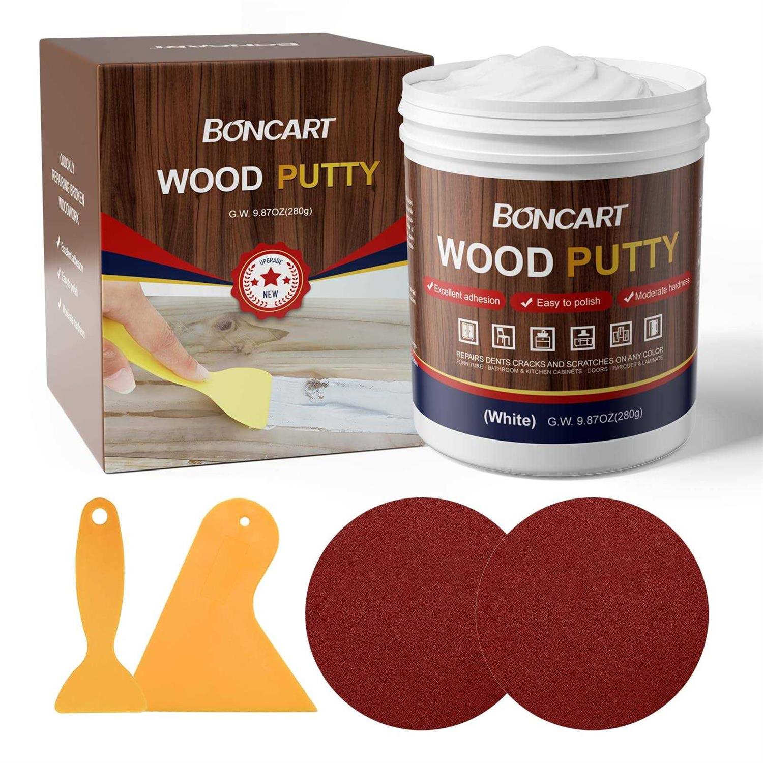 BONCART Wood Filler,Wood Putty,Wood Filler Paintable,Wood Repair Putty Stainable,9.87 Ounce