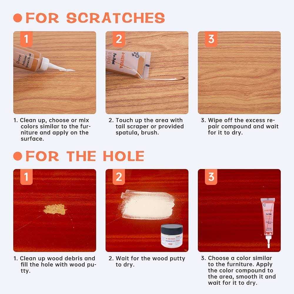 Wood Furniture Repair Kit Wood Filler Hardwood Floor Scratch Repair Furniture Touch Up Kit - Image 3