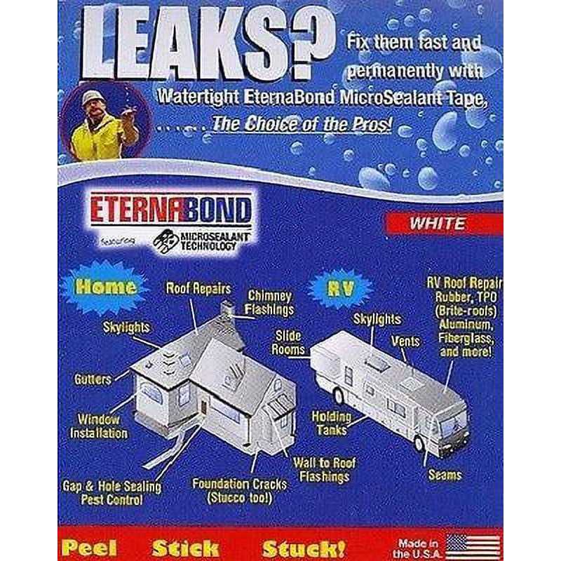 4 inch White Eternabond Roof Leak Repair Tape Patch Seal - Image 4