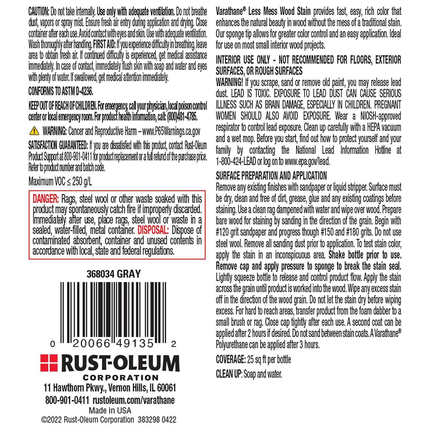 Varathane Less Mess Wood Stain & Applicator 4 oz - Image 3