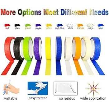 8rolls Thin Painters Tape Total 176yards 1/8 1/4 1/2 inch Width Painter Tape Paint Tape masking Tape Pinstriping Tape - Image 3