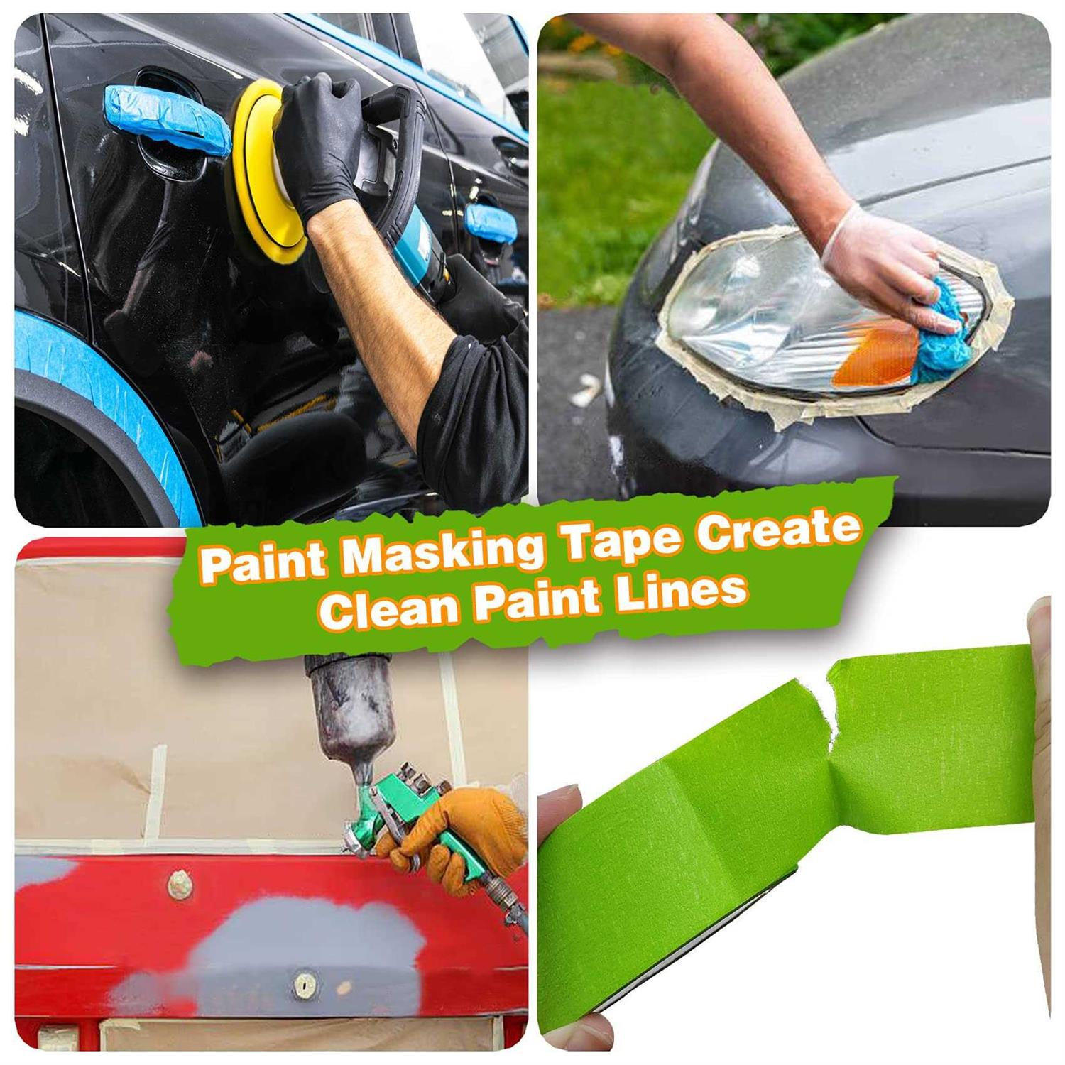 8rolls Thin Painters Tape Total 176yards 1/8 1/4 1/2 inch Width Painter Tape Paint Tape masking Tape Pinstriping Tape - Image 5