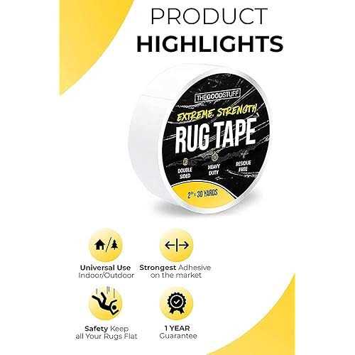 The Good Stuff Heavy Duty Rug Tape for Carpet and Hardwood Rug Tape for Area Rugs Carpet - Image 4