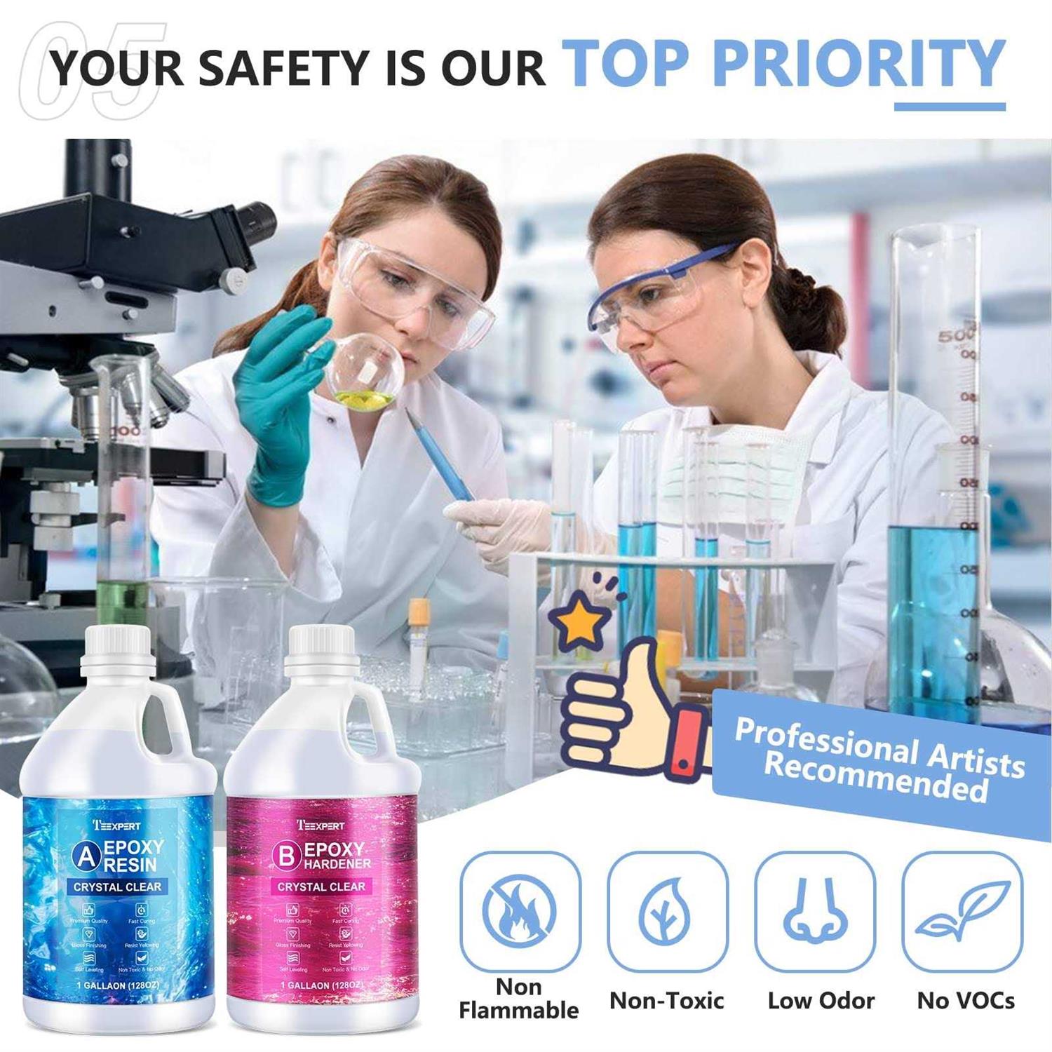 Teexpert Crystal Clear Epoxy Resin Kit Self-Leveling Coating and Casting Resin, High-Gloss & Bubbles Free Resin and Hardener Kit for DIY Art - Image 5