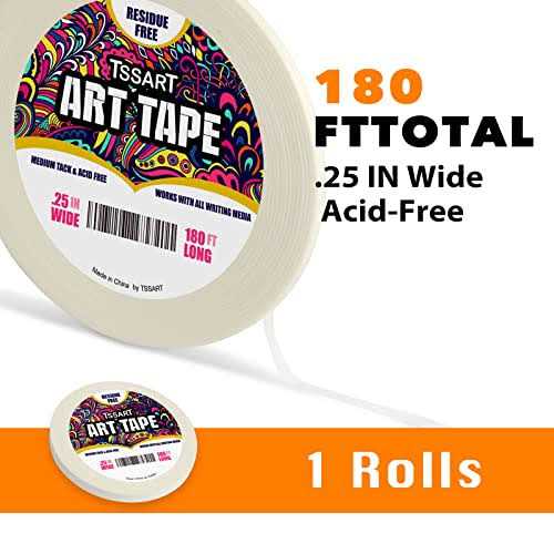 TSSART White Tape Masking Artists Tape for Drafting Art Watercolor Painting Canvas Framing - Image 5
