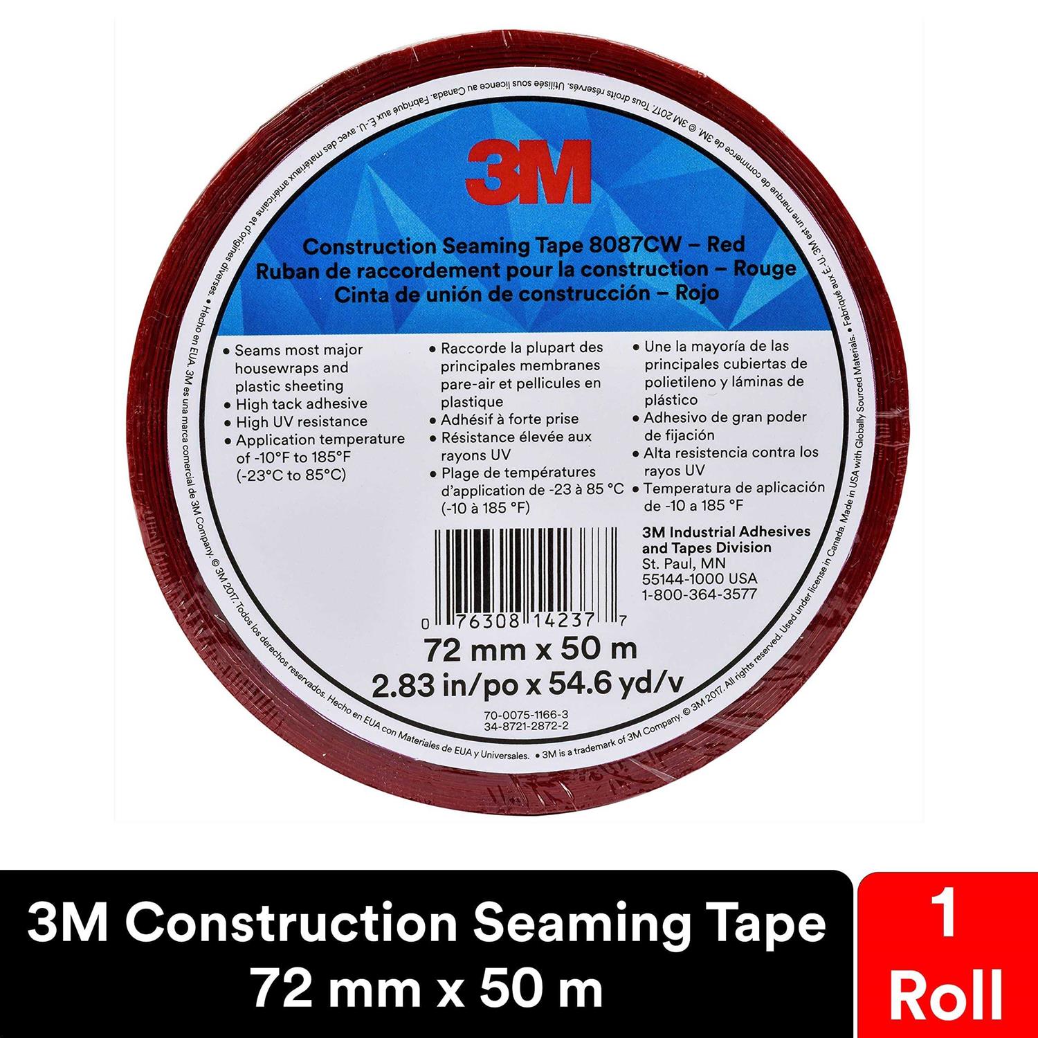 3M 8087CW Construction Seaming Tape Red - Image 5