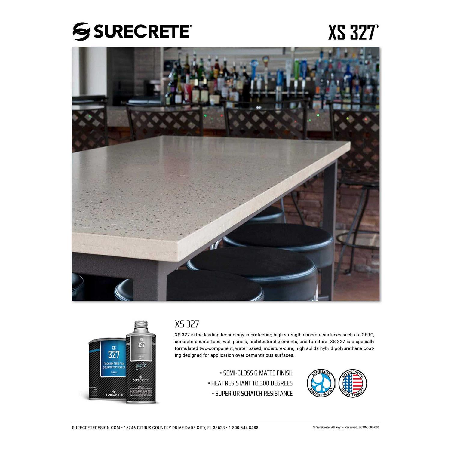 Surecrete Concrete Countertop Sealer XS-327 Semi-Gloss food safe Sealer Water Based - Image 4