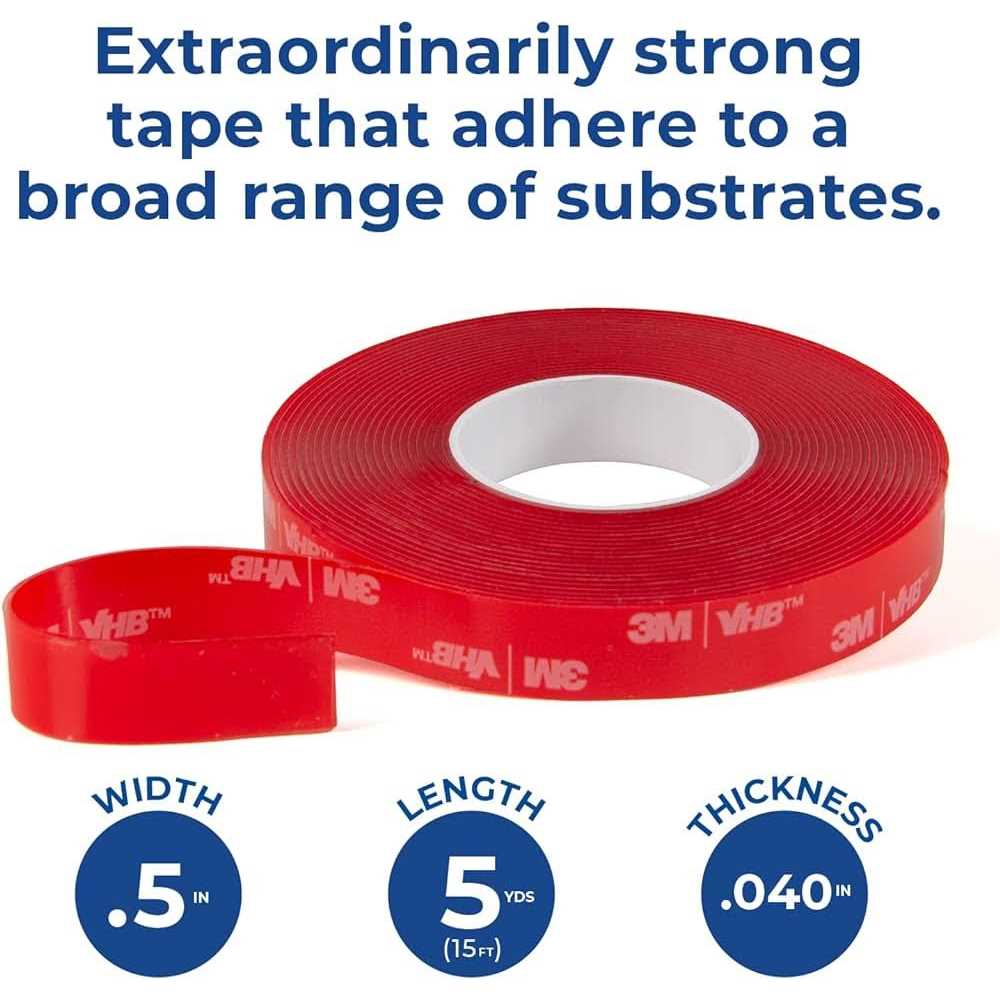 3M VHB Tape 4910 0.5 in width x 5 yd length - Image 5