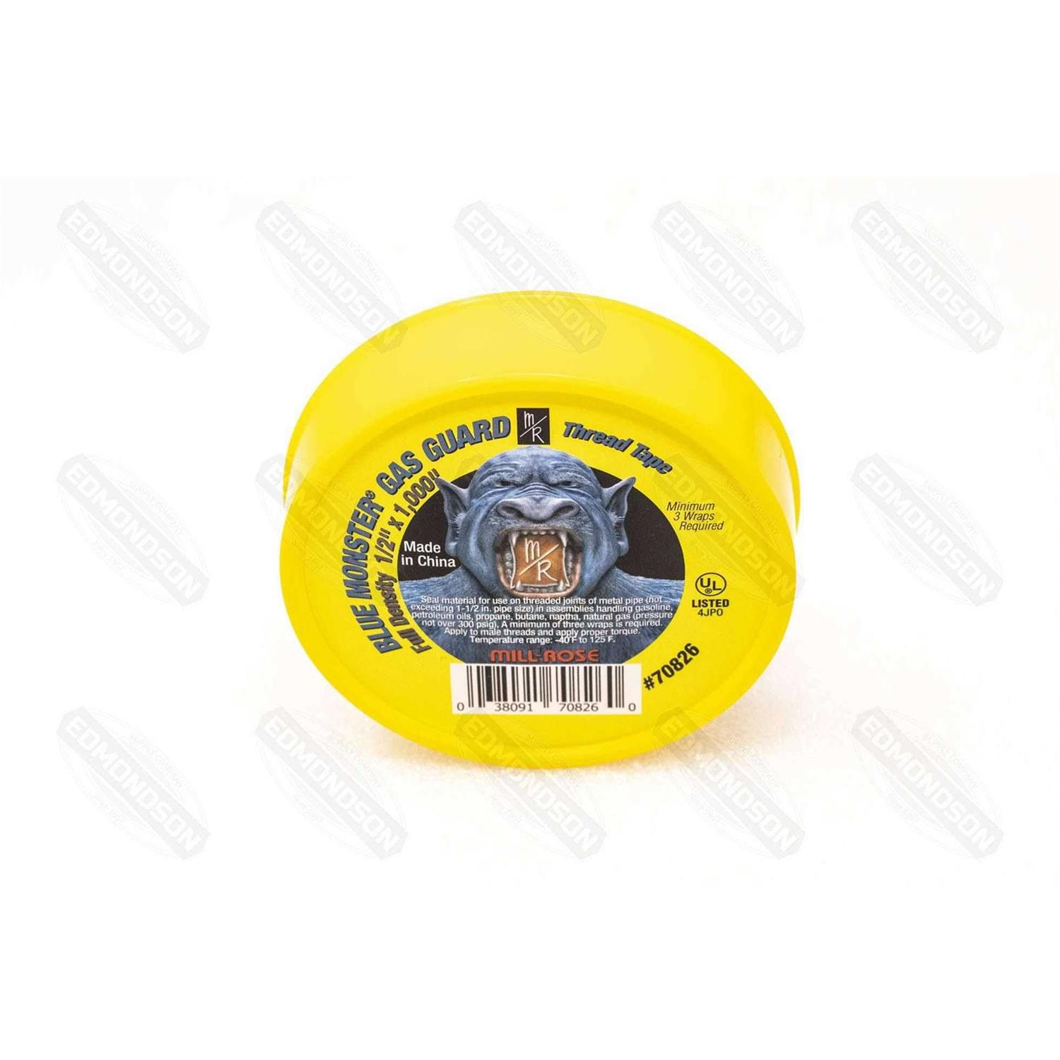 Blue Monster 70826 Gas Guard 1/2 x 1000 PTFE Thread Seal Tape - Image 4