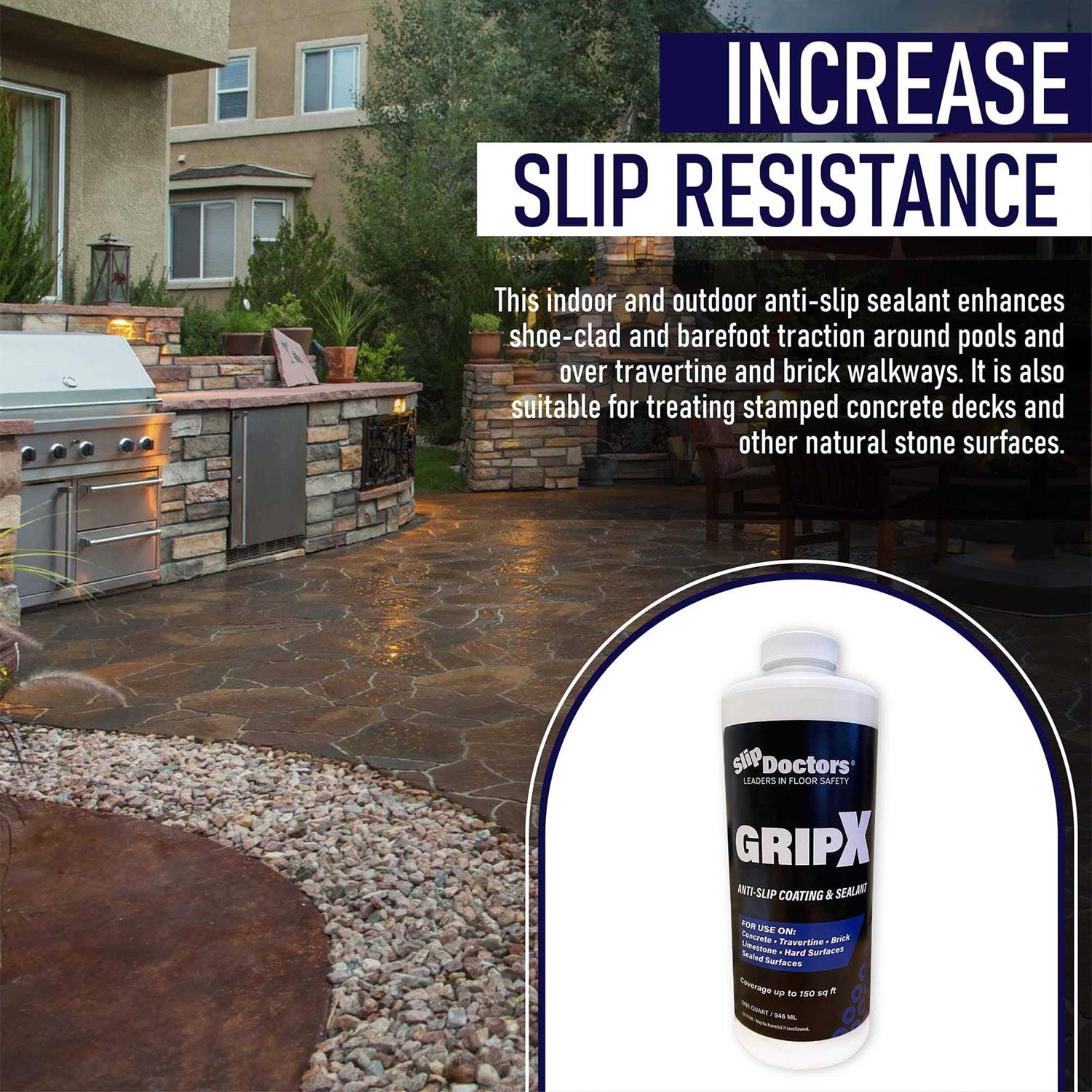 SlipDoctor's GripX Non-Slip Coating and Sealant for Indoor and Outdoor Tiles, Concrete and Natural Stone - Image 2