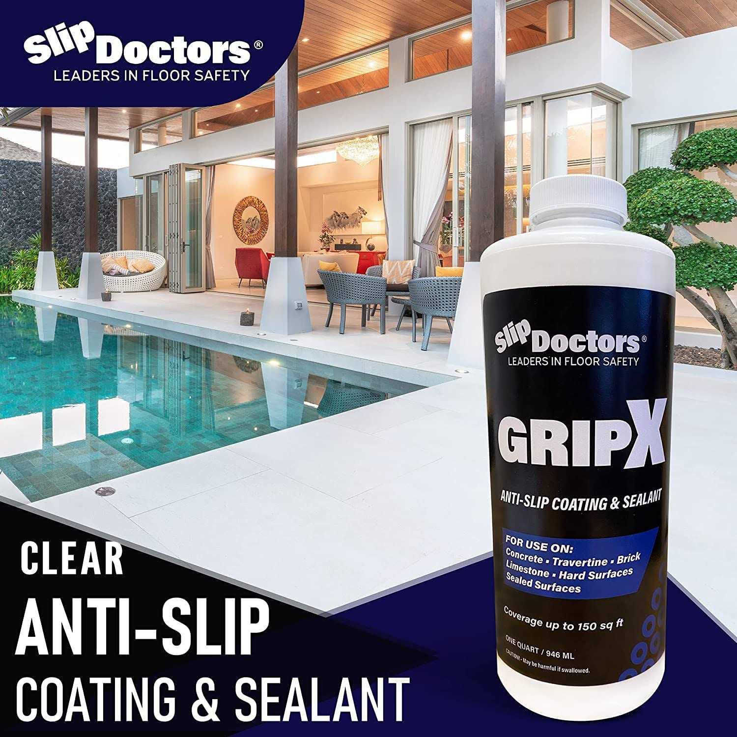 SlipDoctor's GripX Non-Slip Coating and Sealant for Indoor and Outdoor Tiles, Concrete and Natural Stone - Image 4