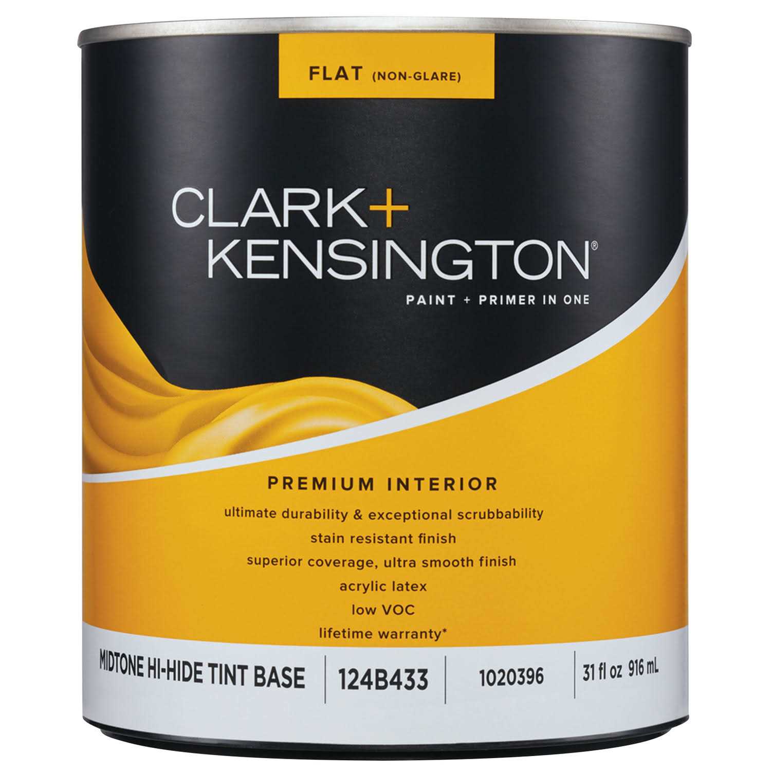 Clark+kensington Flat Tint Base Mid-tone Base Premium Paint Interior 1 qt - Image 2