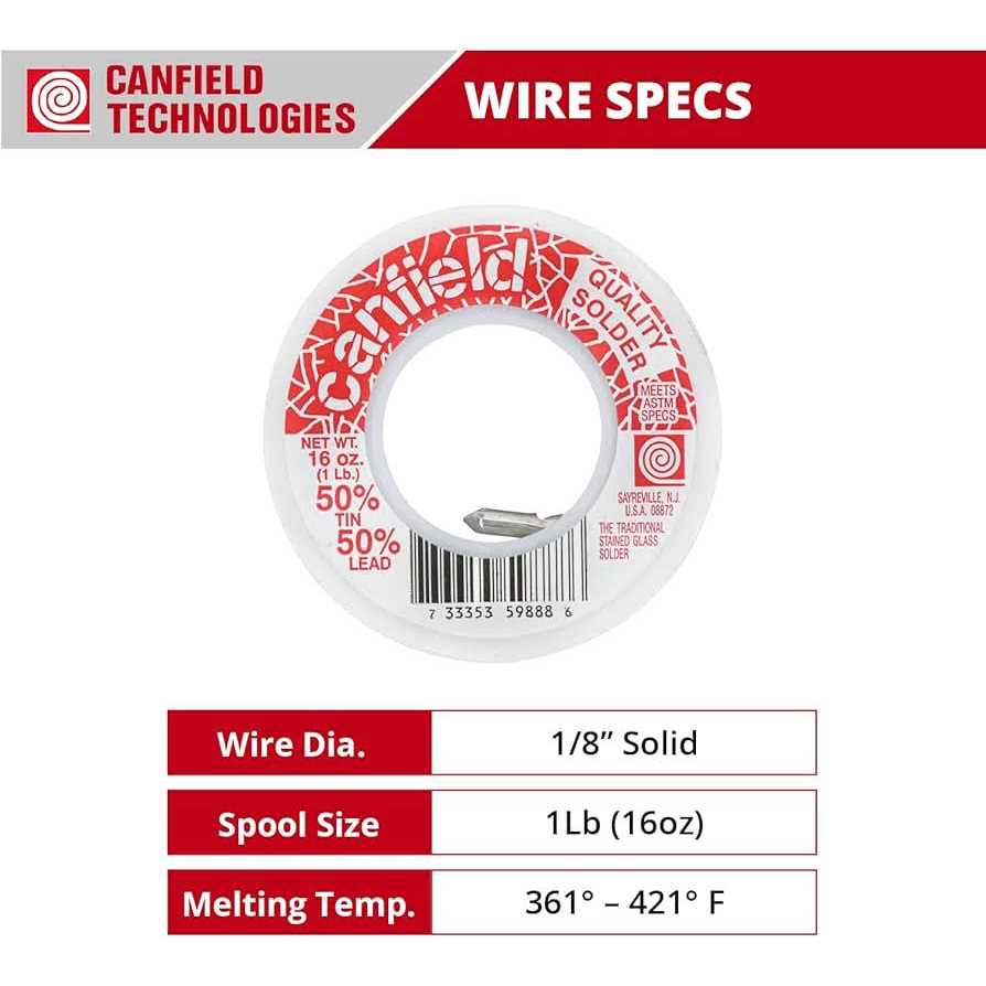 Canfield 50/50 solder for stained glass 1 Lb Spool - Image 3
