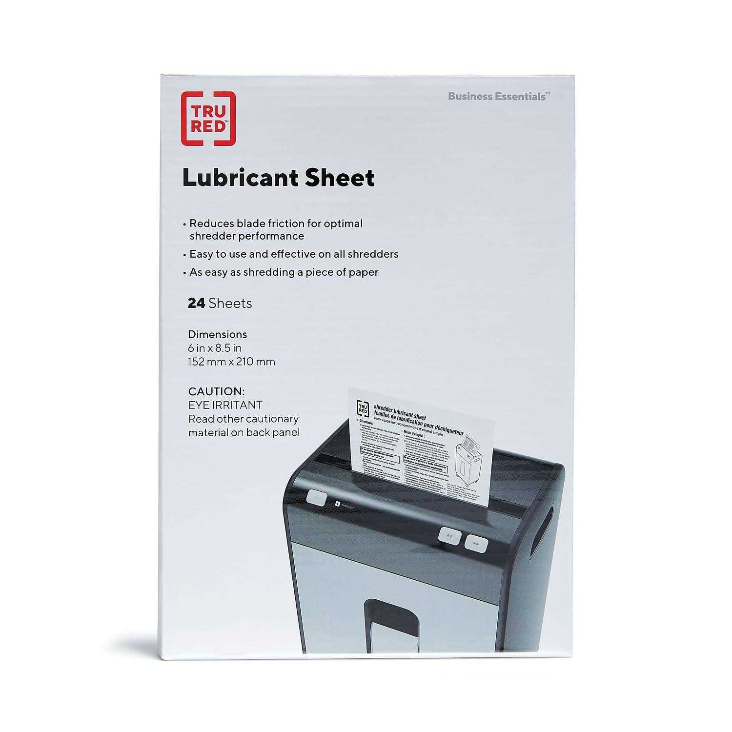 Staples Shredder Lubricant Lubricating Sheets