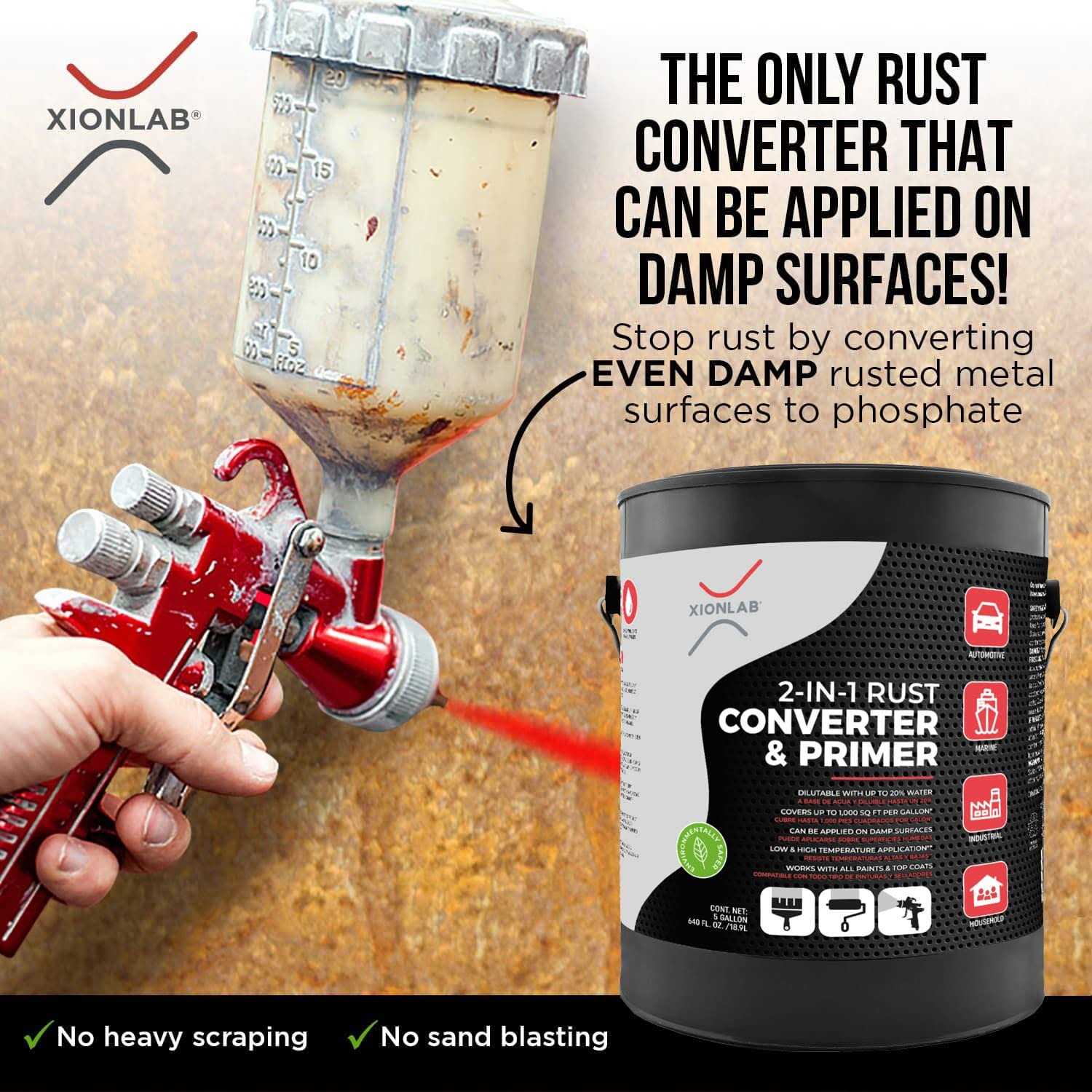 Xion Lab 2 in 1 Rust Converter & Metal Primer - Image 3
