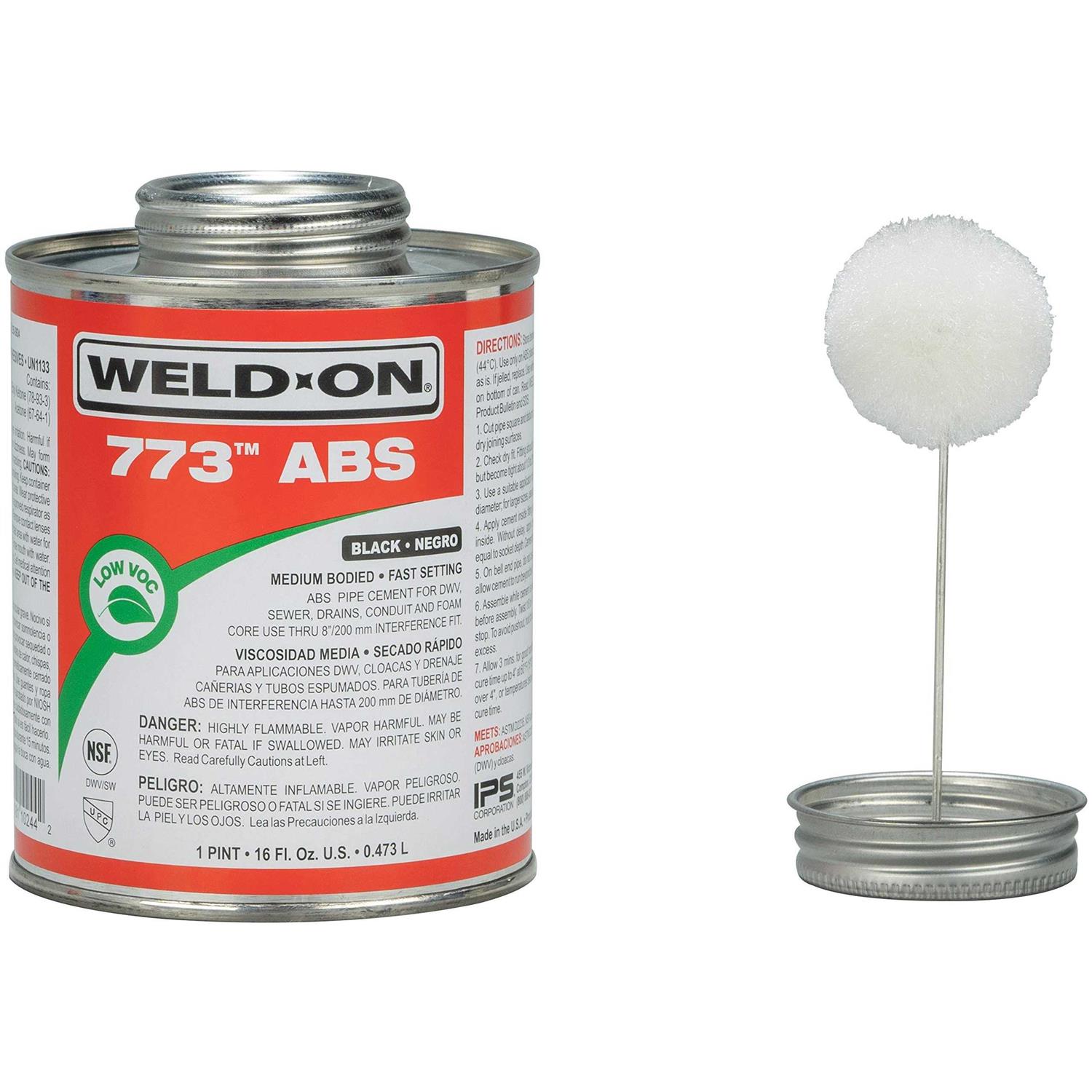 Weld-On 10244 16 oz. ABS 773 Low VOC Cement - Image 3