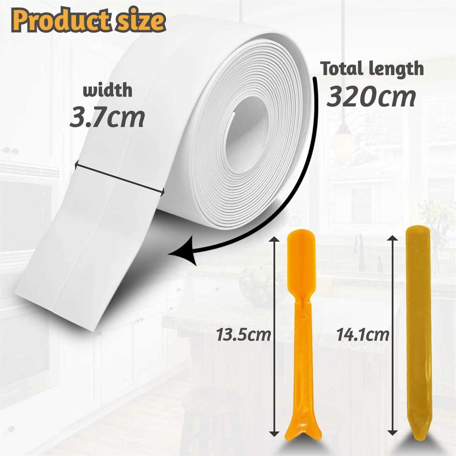 XIDOU 4 Packs Caulk Tape Self Adhesive,Caulking Tape,Sealing Strip Tape for Bathroom,Caulk Strip - Image 5