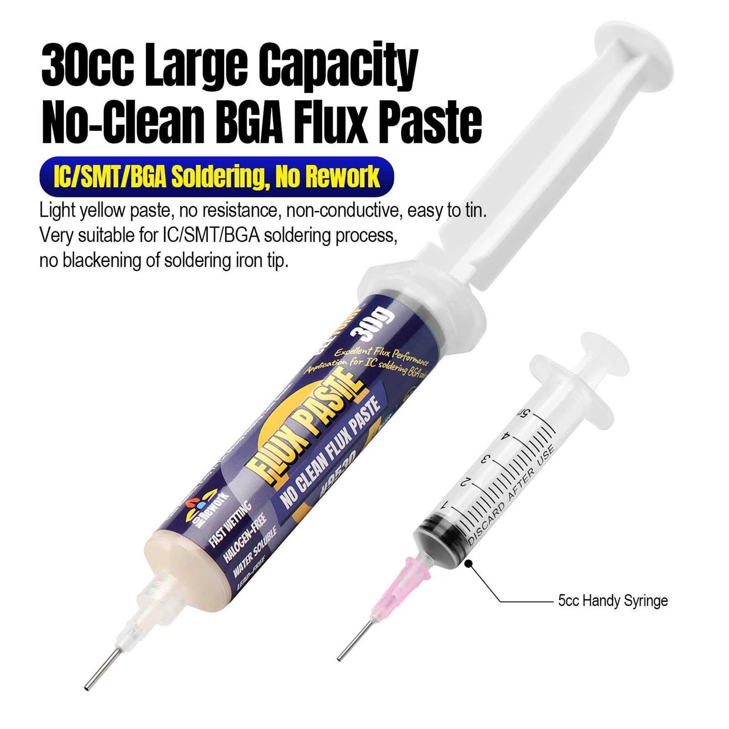 Beeyuihf Soldering Paste Flux No-clean Solder Flux For Electrical Soldering 30cc Syringe Solder Paste - Image 3