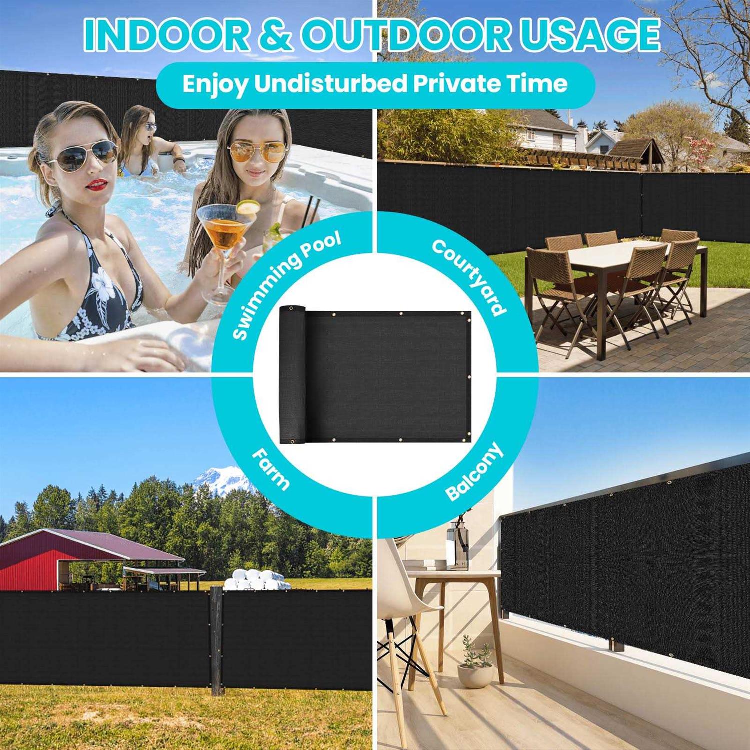 ARC USA 4' x 50' Privacy Screen Fence 180 GSM Heavy Duty 90% Blockage Windscreen Mesh Shade Net Cover for Wall Garden Yard Chain Link Fence Privacy - Image 3