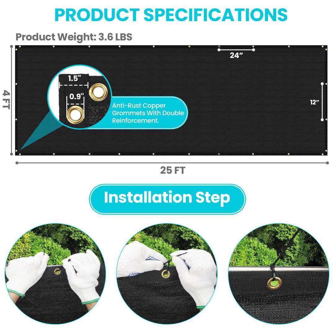 ARC USA 4' x 50' Privacy Screen Fence 180 GSM Heavy Duty 90% Blockage Windscreen Mesh Shade Net Cover for Wall Garden Yard Chain Link Fence Privacy - Image 5