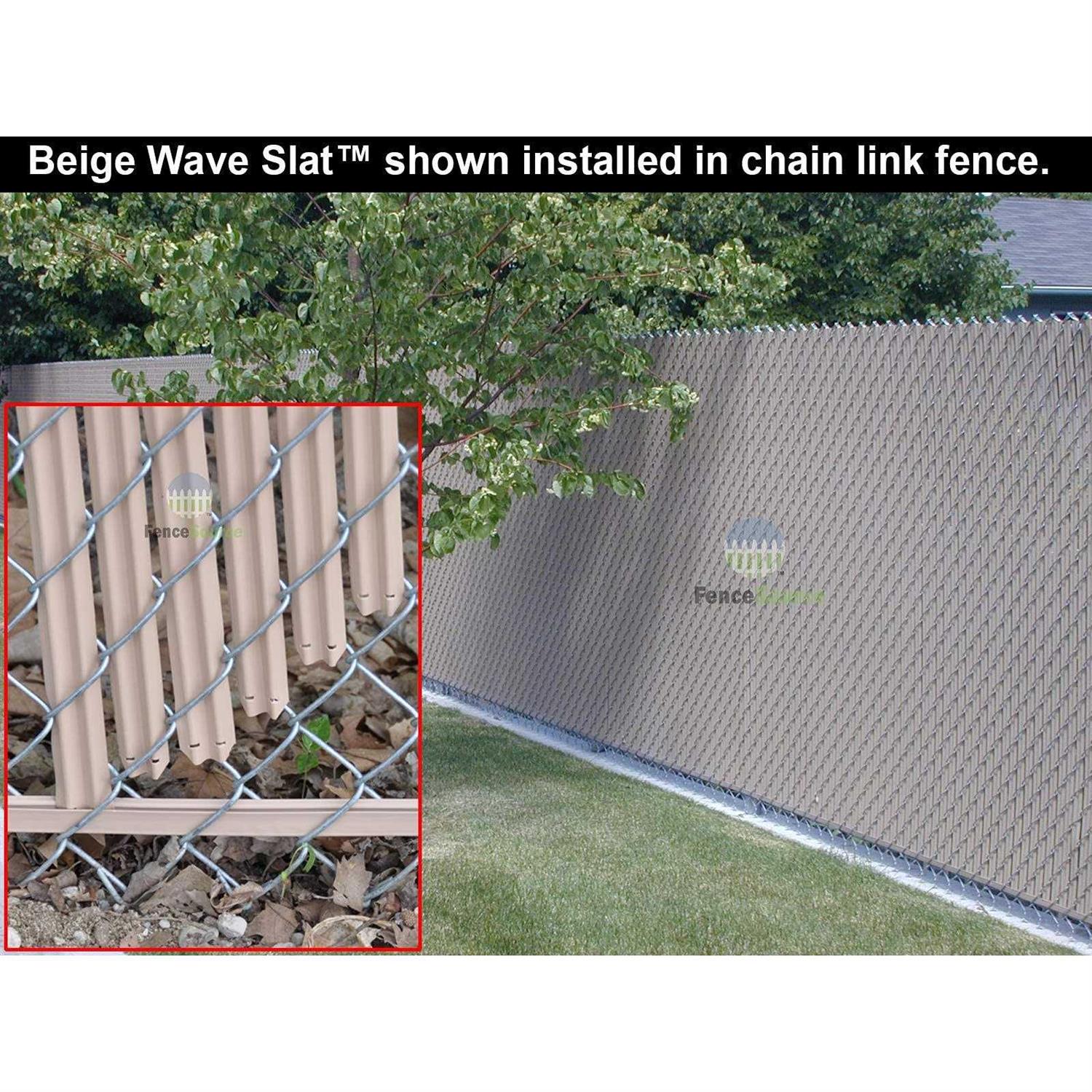 FenceSource Wave Slat Single Wall Bottom Locking Privacy Slat and Chain Link Fence - Image 3
