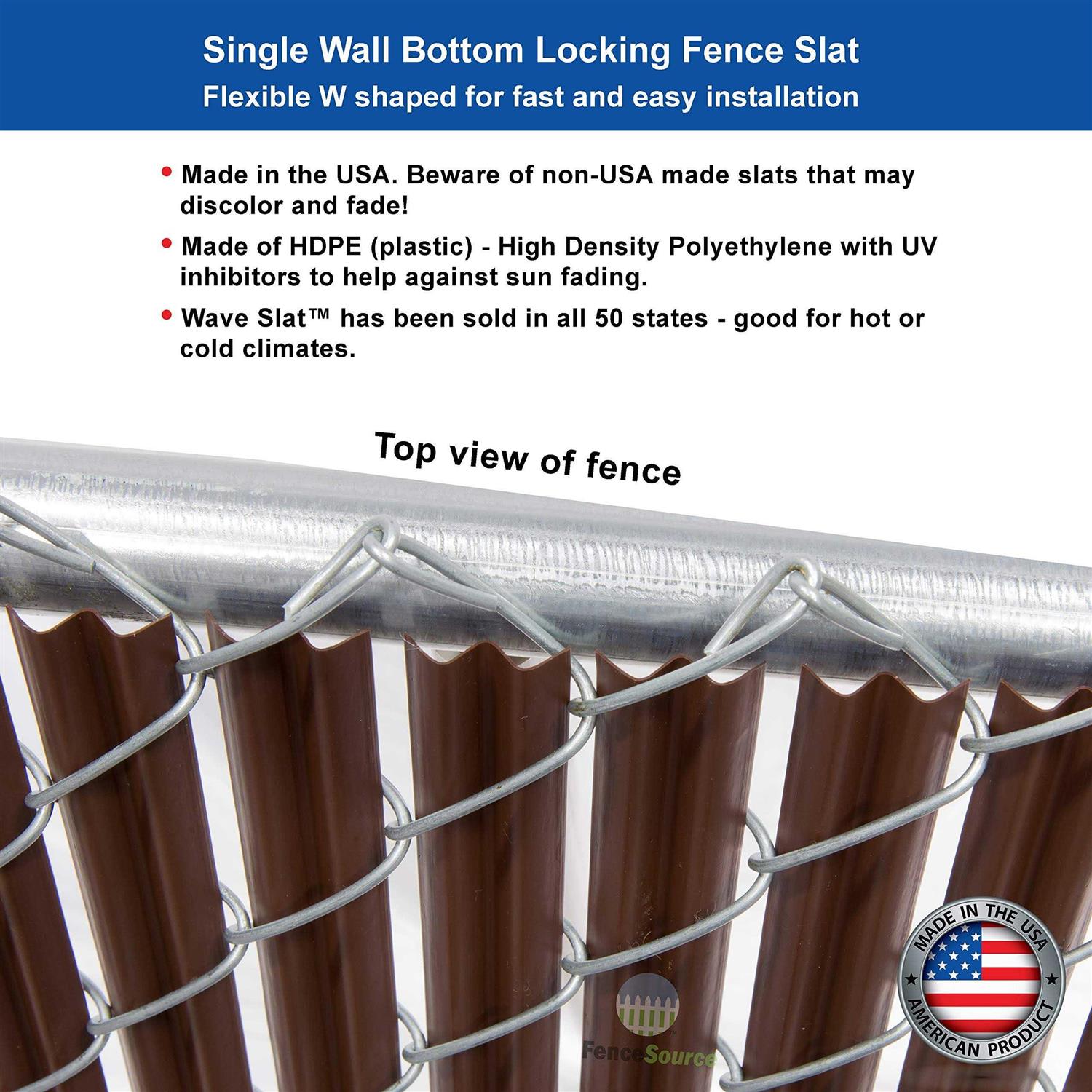 FenceSource Wave Slat Single Wall Bottom Locking Privacy Slat and Chain Link Fence - Image 4