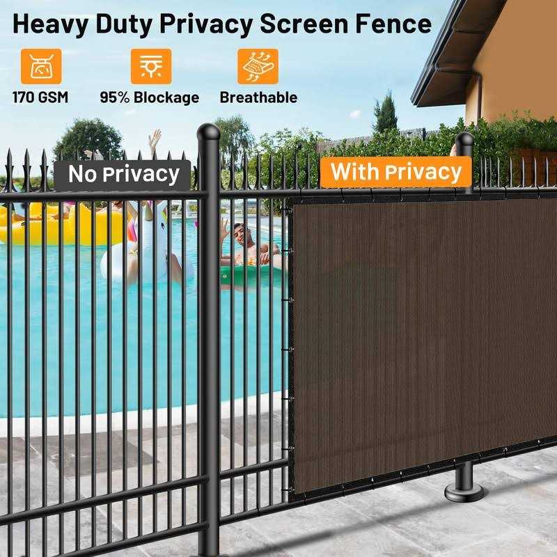 Winpull 6ft x 50FT Privacy Screen Fence Heavy Duty 170GSM Fencing Mesh Shade Net Cover Nickel-Plated Copper Grommets - Image 3