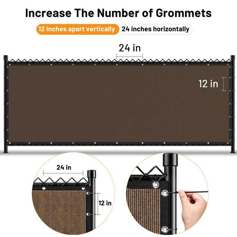 Winpull 6ft x 50FT Privacy Screen Fence Heavy Duty 170GSM Fencing Mesh Shade Net Cover Nickel-Plated Copper Grommets - Image 4