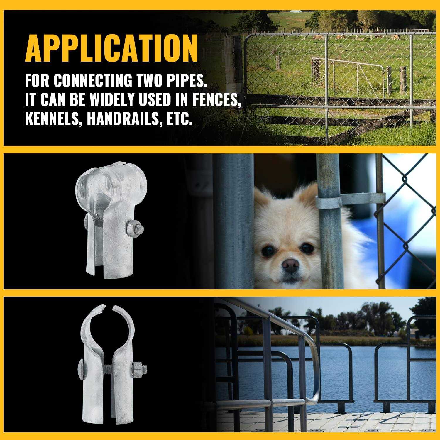 VIVIDA End Rail Clamp 1-3/8 x 1-3/8 Chain Link Fence T Clamp - Image 3