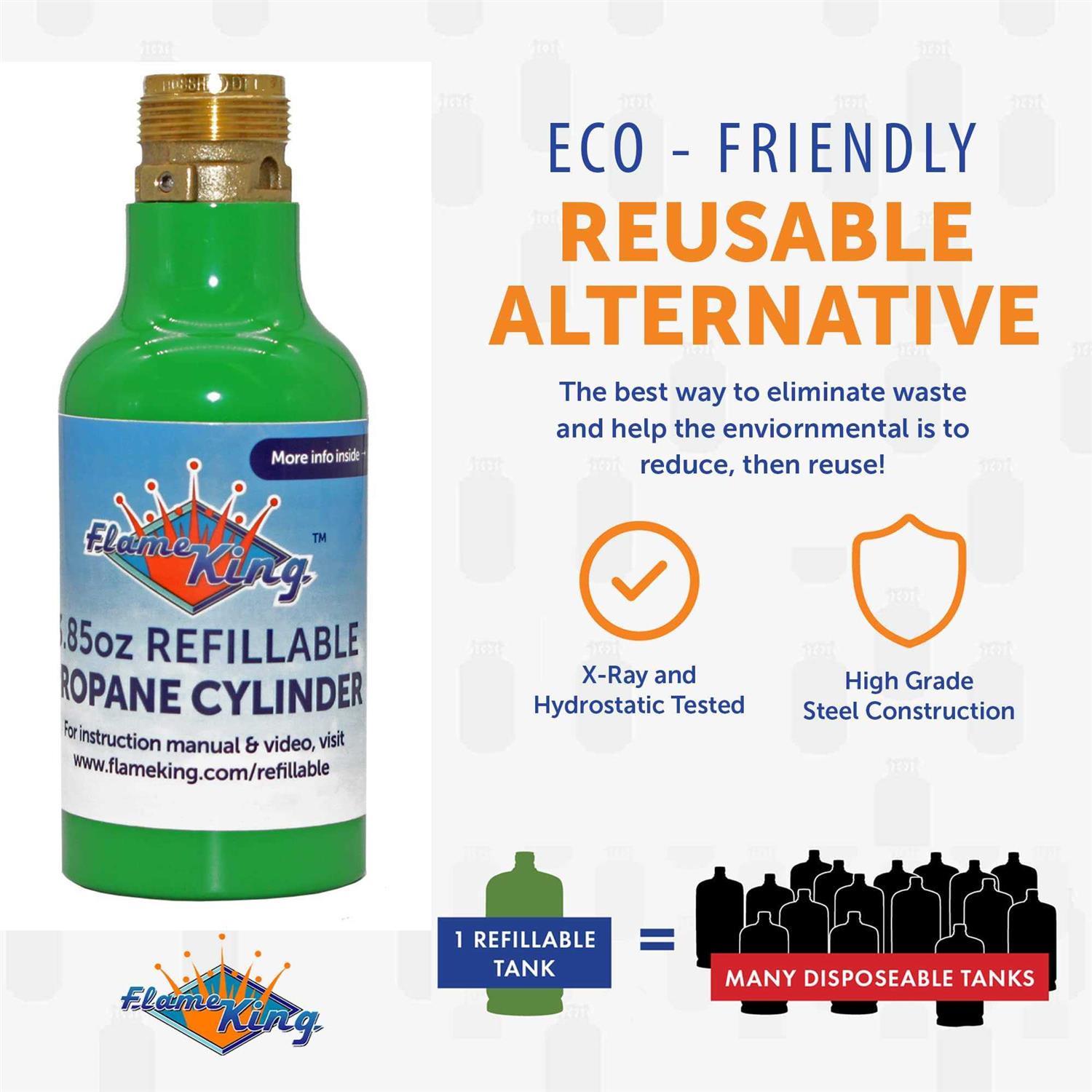 Flame King 1/4-lb Empty Refillable Propane Cylinder - Image 5