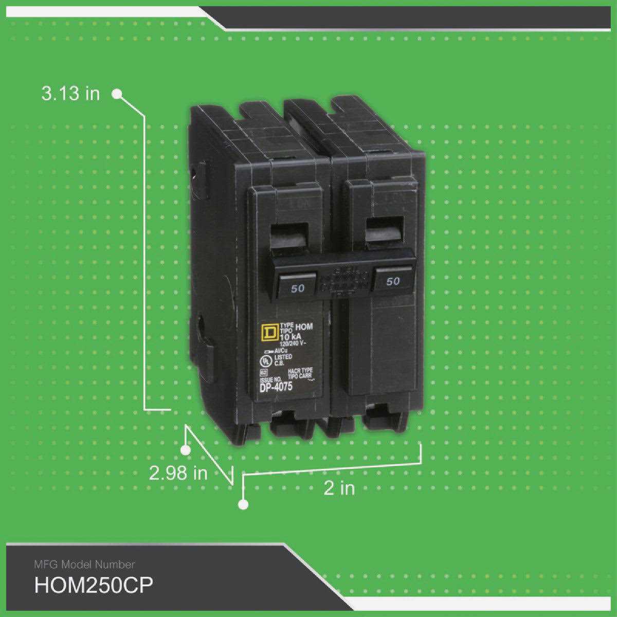 Square D Homeline Circuit Breaker HOM250CP - Image 5