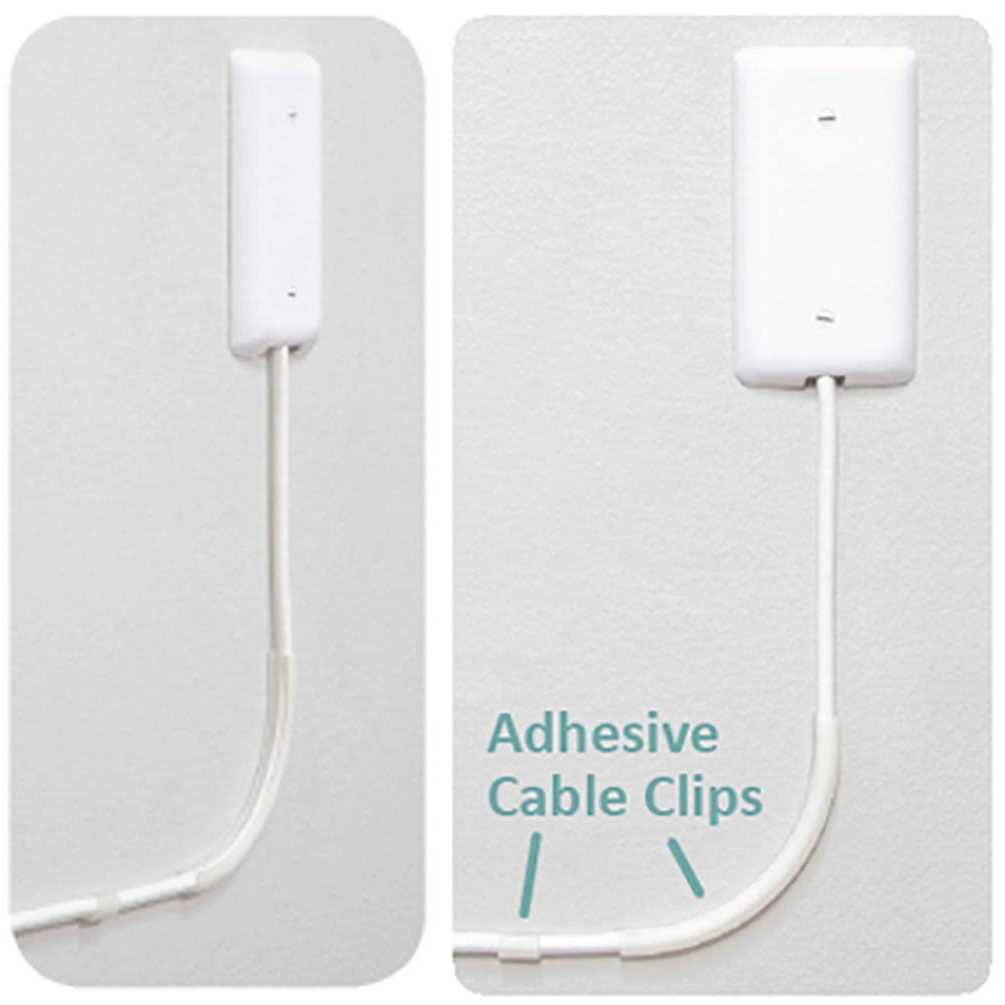 Sleek Socket 1-Gang Wall Plate with Adhesive Cable Management Kit Coax Only