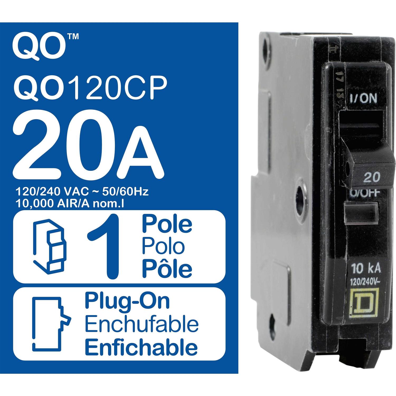 Square D QO 20 Amp Single-Pole Circuit Breaker - Image 3