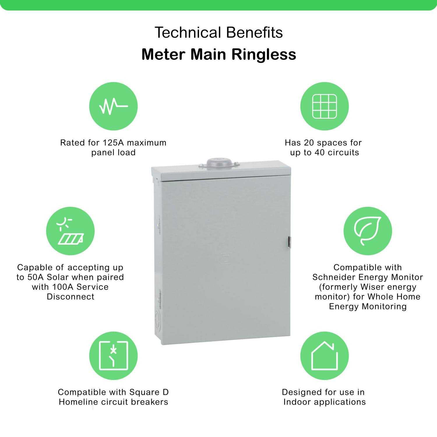 Square D HOM2040M100PRB Homeline Outdoor Main Breaker Load Center - Image 3