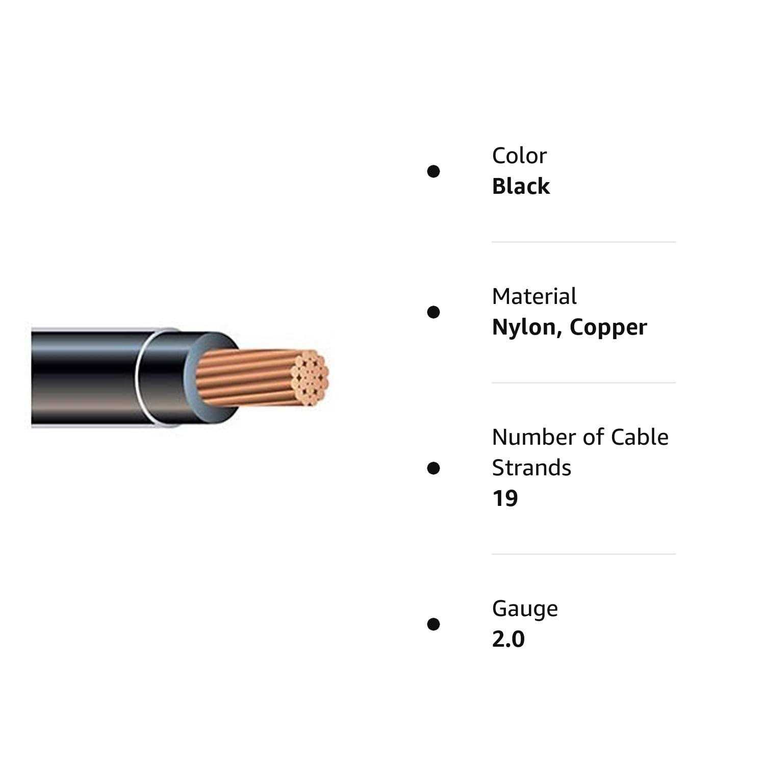 Stock Wire 2 awg 19-stranded thhn black copper building wire - Image 3