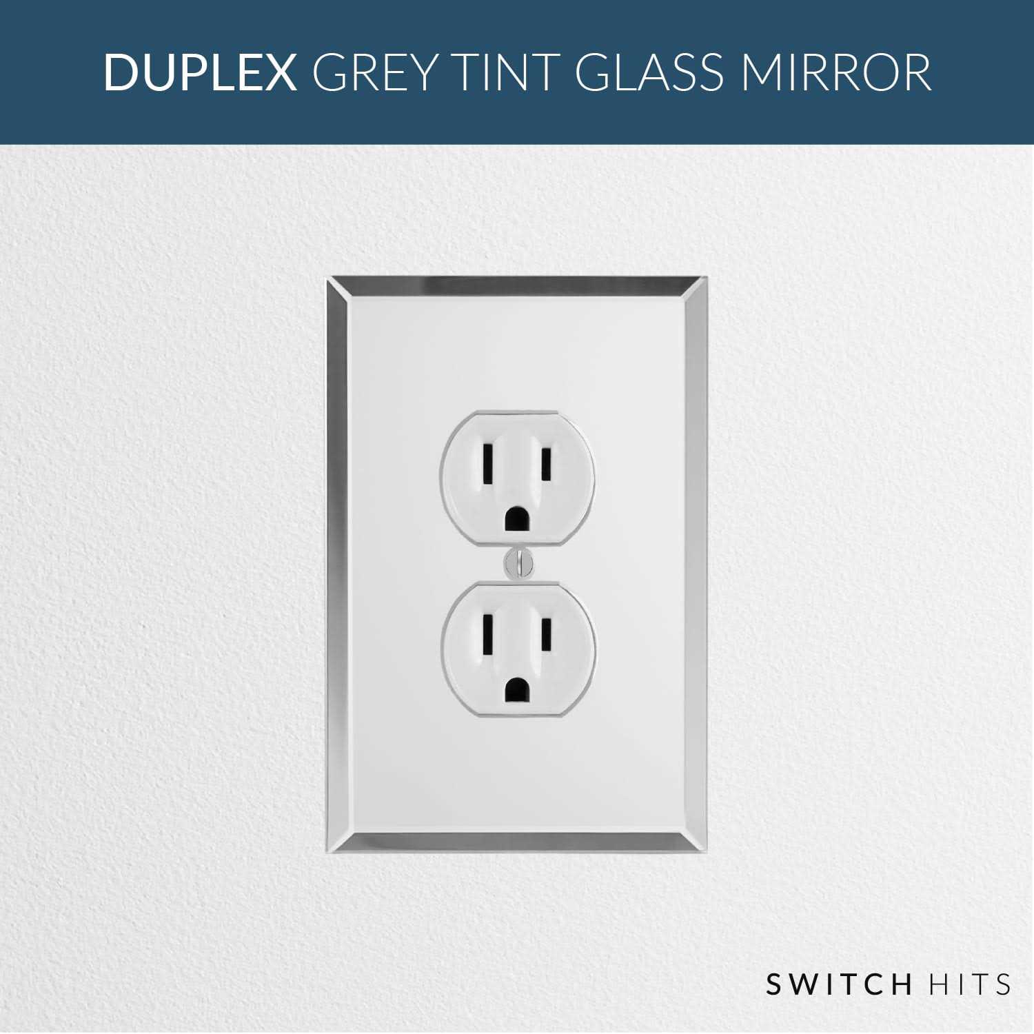 Switch Hits Duplex Wall Plate One Gang Receptacle Outlet Cover Glass Mirror - Image 4