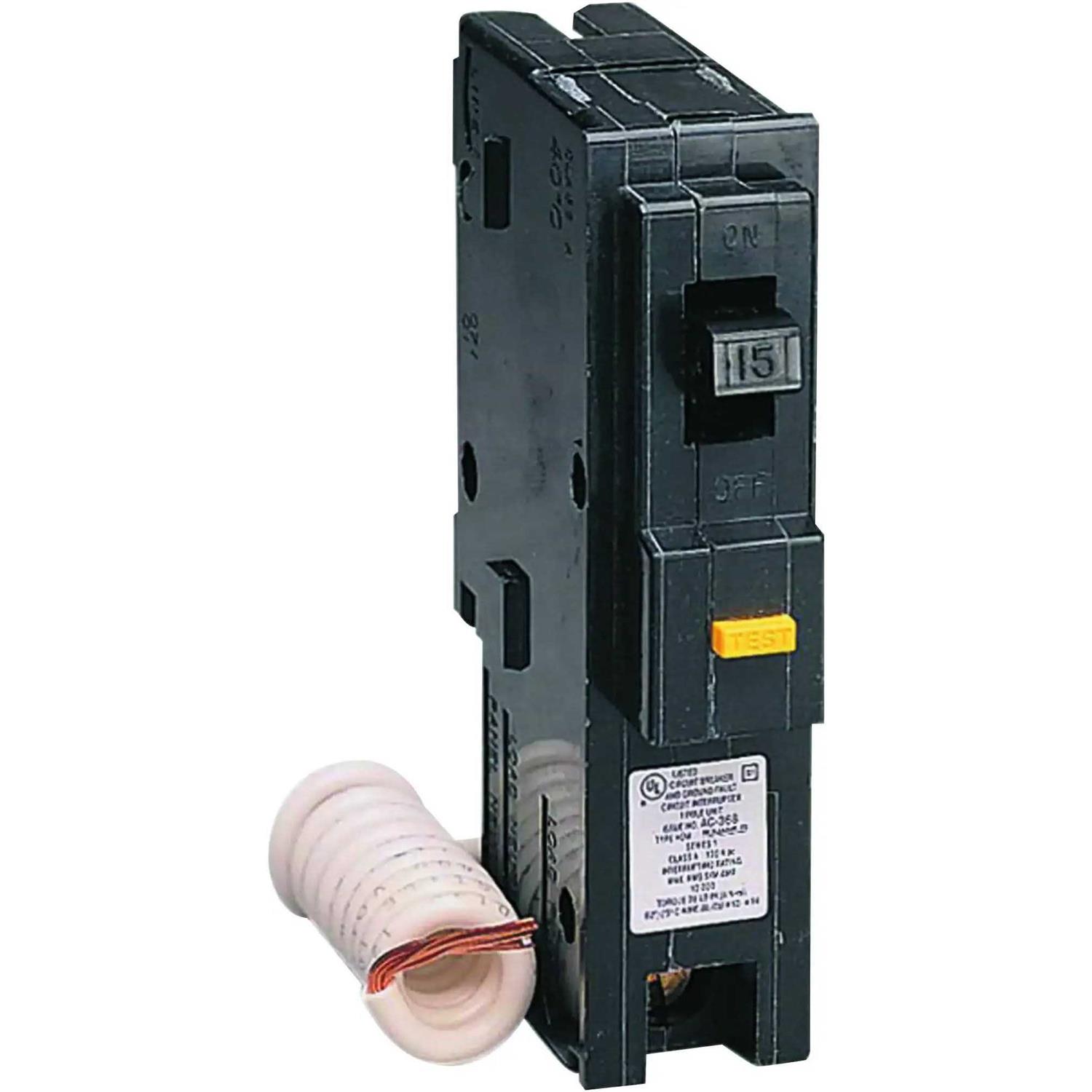 Square D Homeline 15 Amp Single-Pole GFCI Circuit Breaker