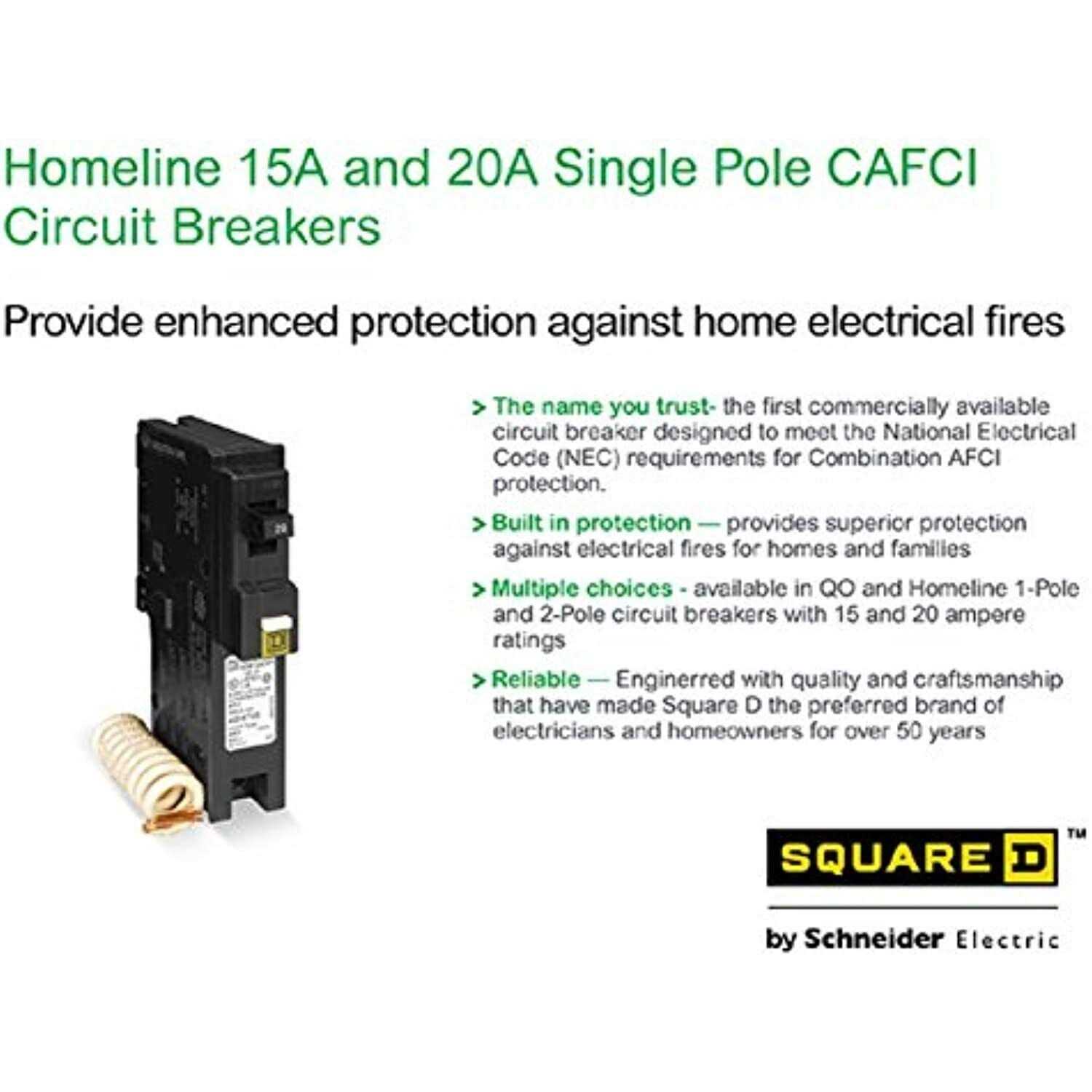 Square D Homeline Combination Arc Fault Breaker 15 - Image 3