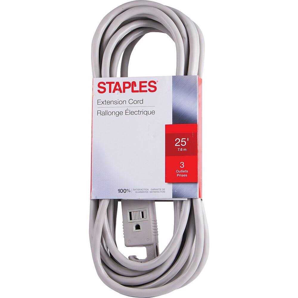 Staples 25' Extension Cord 3-Outlet with Safety Covers - Image 3