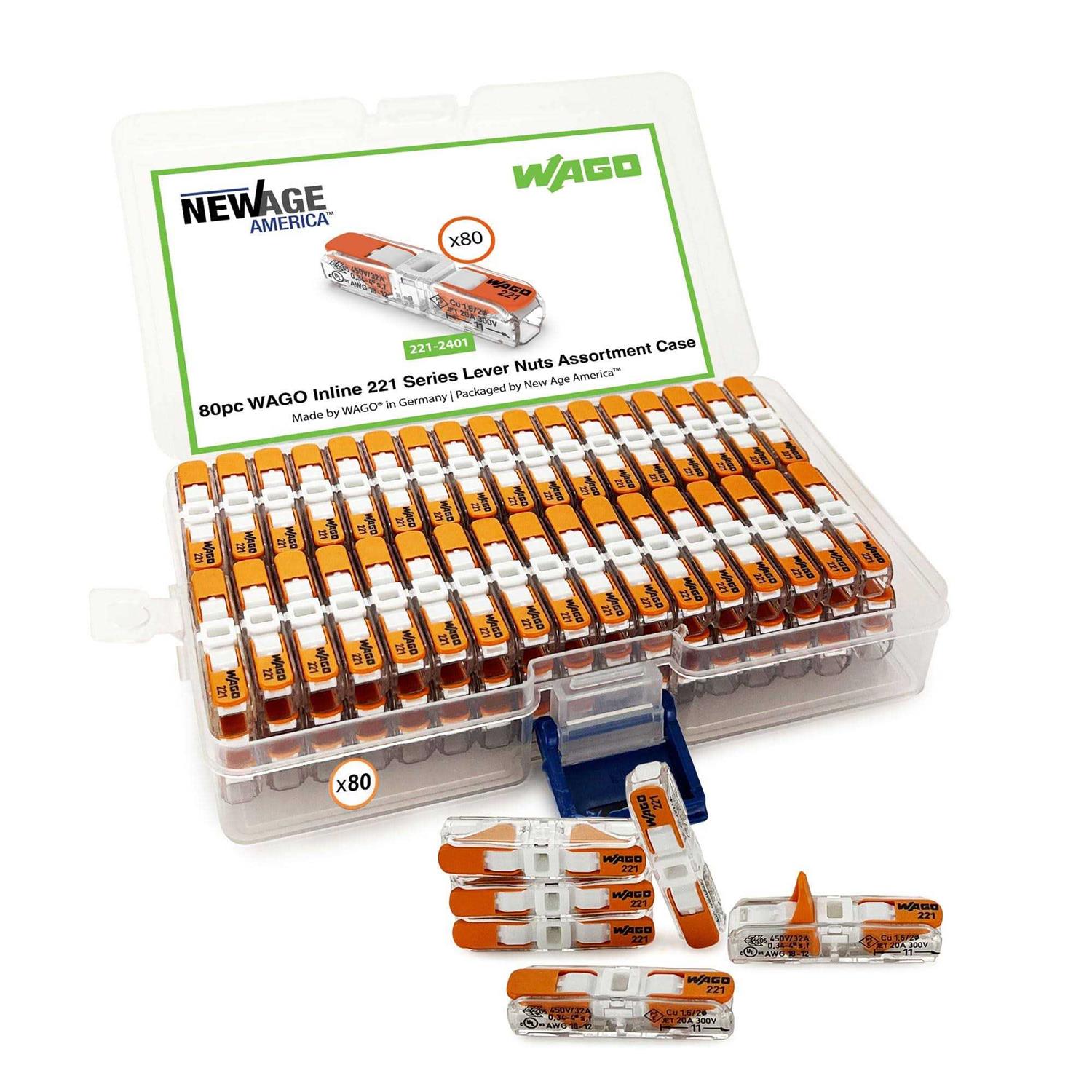 New Age America WAGO 221-2401 Inline Splicing Wire Connectors Pack
