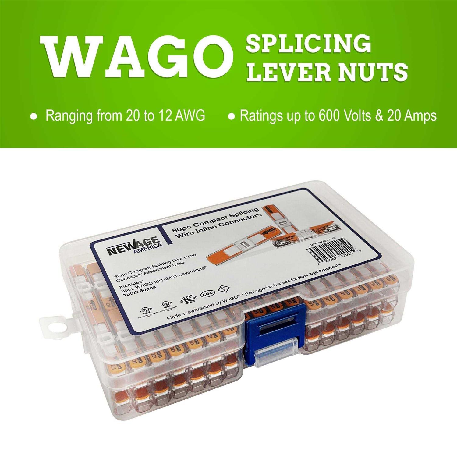 New Age America WAGO 221-2401 Inline Splicing Wire Connectors Pack - Image 2