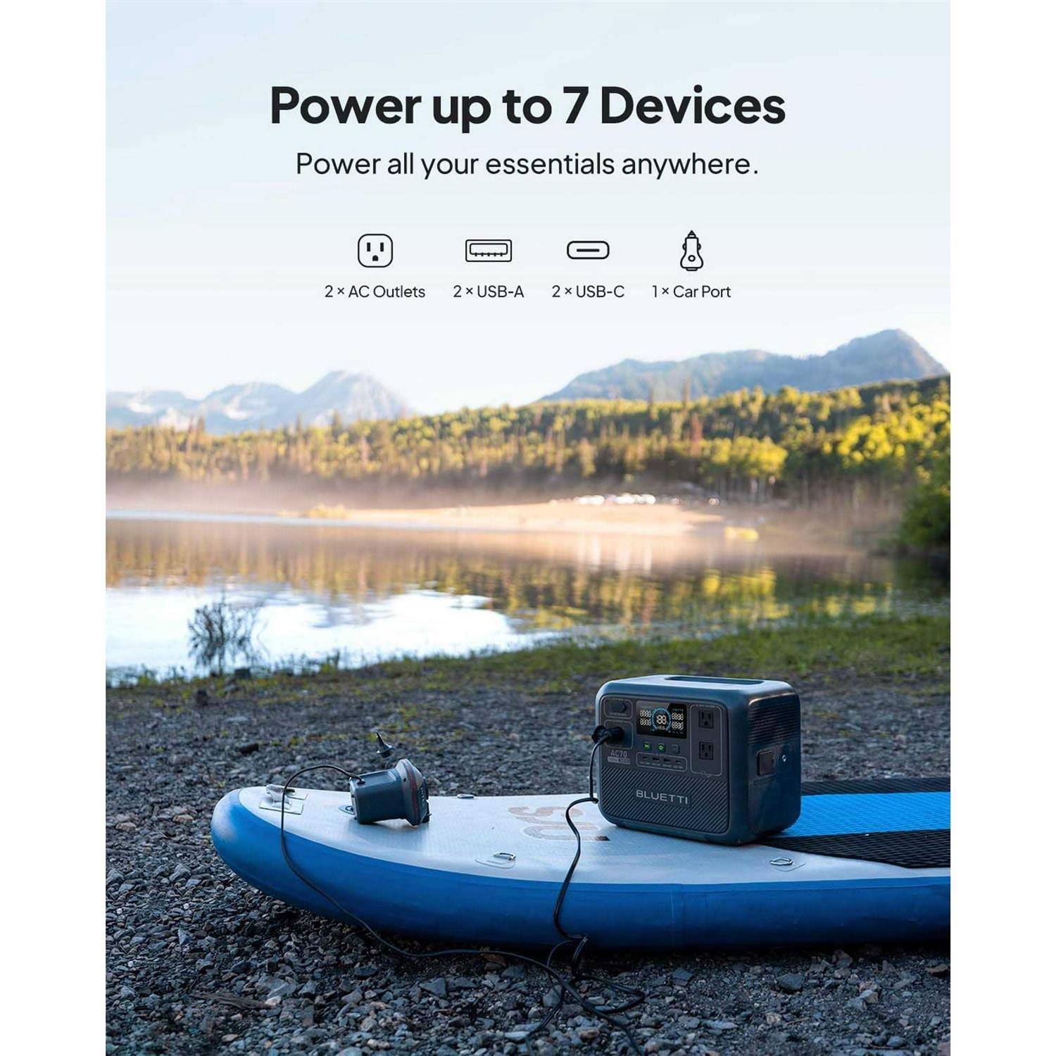 BLUETTI AC70 Portable Solar Generator 768Wh LiFePO4 Power Station - Image 5