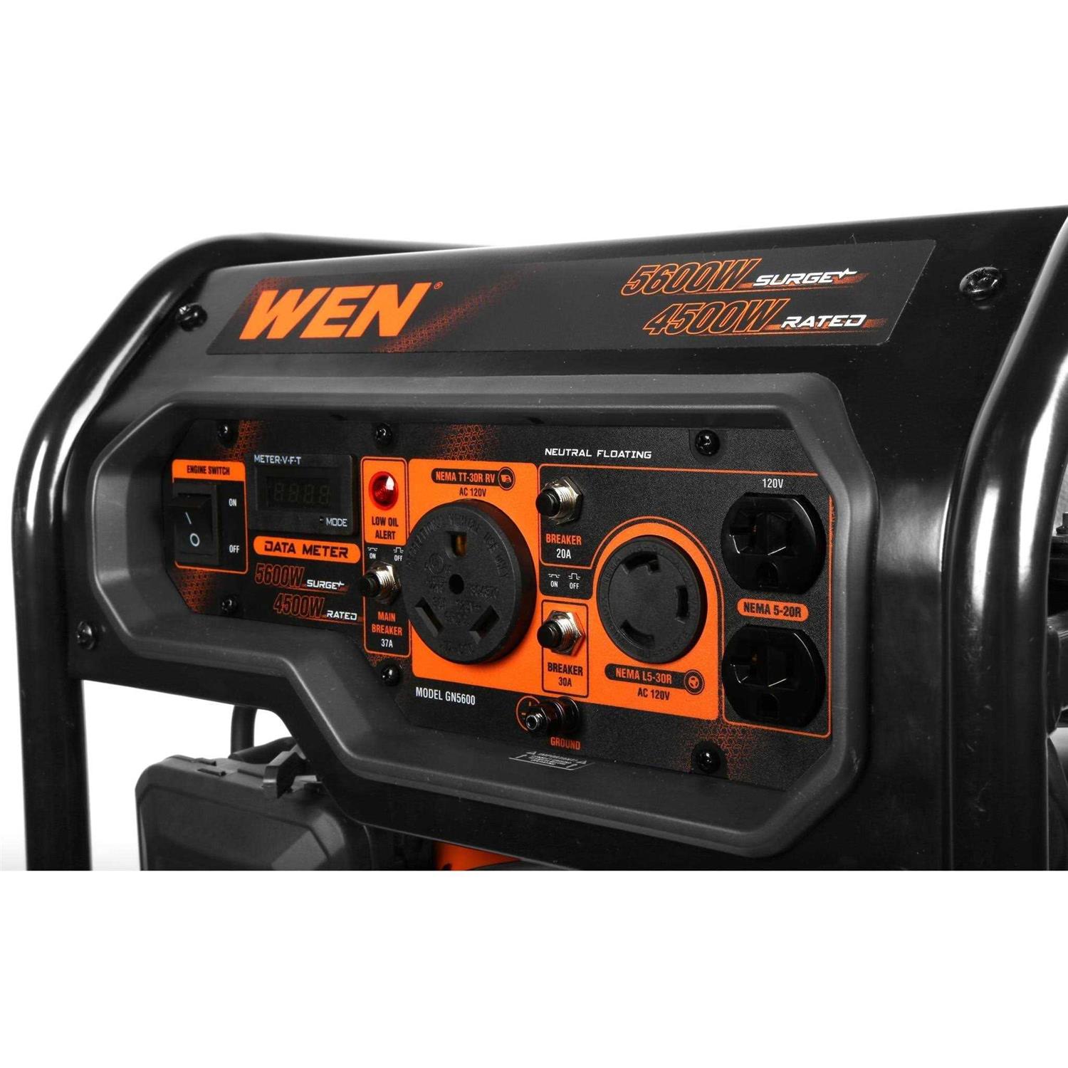 WEN 5600-Watt Portable Generator, 224cc, Transfer-Switch and RV-Ready - Image 3