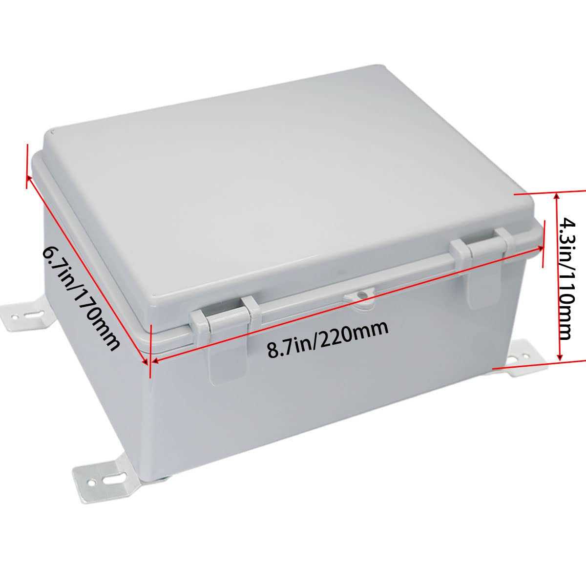 YETLEBOX Waterproof Electrical Box with Mounting Plate IP67 Junction Box Hinged Clear Cover ABS Project Boxes for Electronics DIY - Image 3
