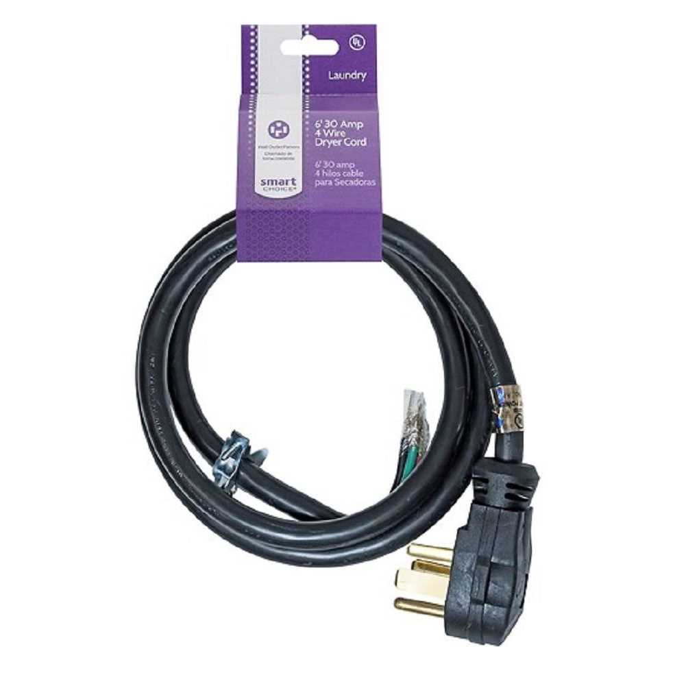 Smart Choice 6-Foot Long 30 Amp 4-Prong Dryer Cord - Image 3