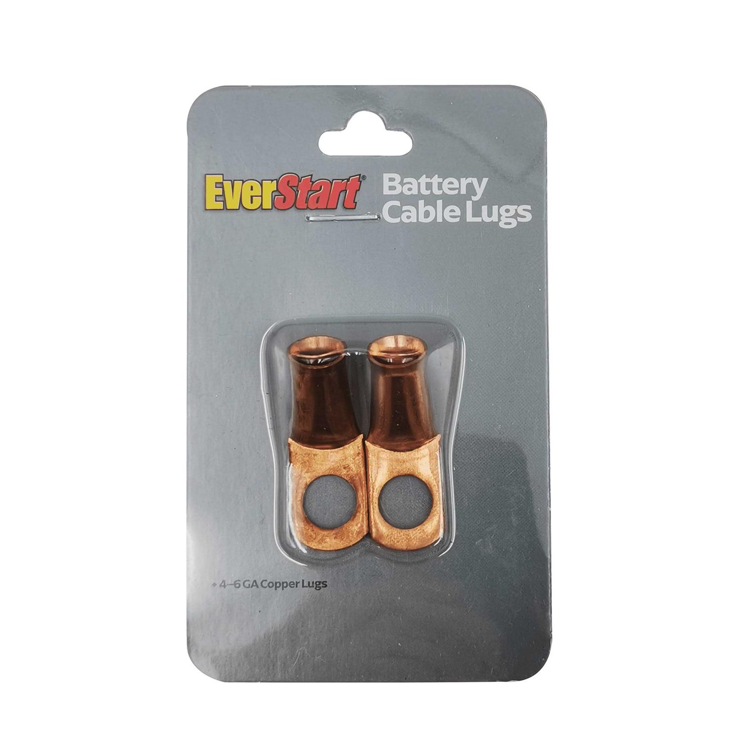 Everstart Auto Copper 4-6 Gauge Battery Cable Lugs,2pc in Pack with 3/8 inch Hole
