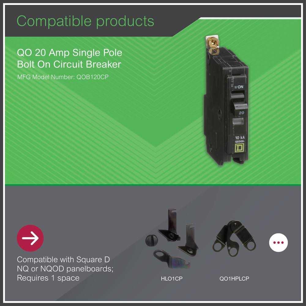 Square D QO 20 amp Single-Pole Bolt-On Circuit Breaker QOB120CP - Image 3