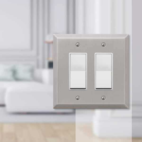 Amerelle Oversized Brushed Nickel Steel Rocker Wallplate 463R - Image 5