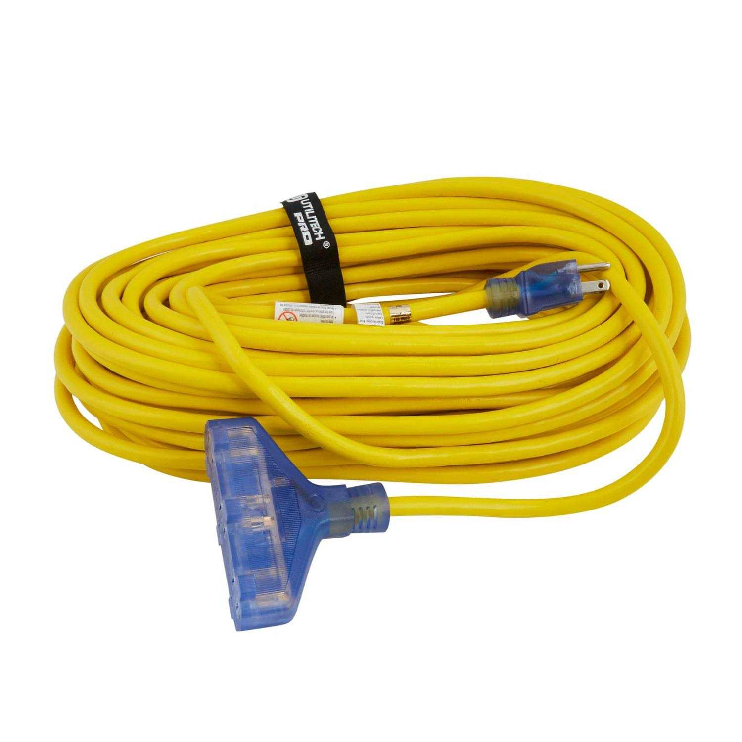 Utilitech Contractor Cord 100-ft 12 / 3-Prong Outdoor Sjtw Heavy Duty Lighted Extension Cord UTP611835 - Image 4