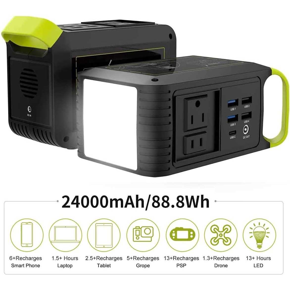 MARBERO 88Wh Portable Power Station 24000mAh Camping Solar Generator - Image 2